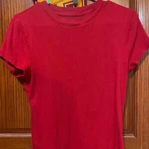 A new day red cotton t shirt